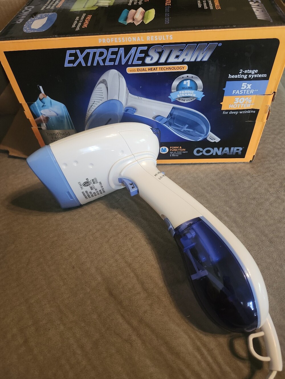 Conair Extreme Steam Handheld Garment Steamer - White & Blue